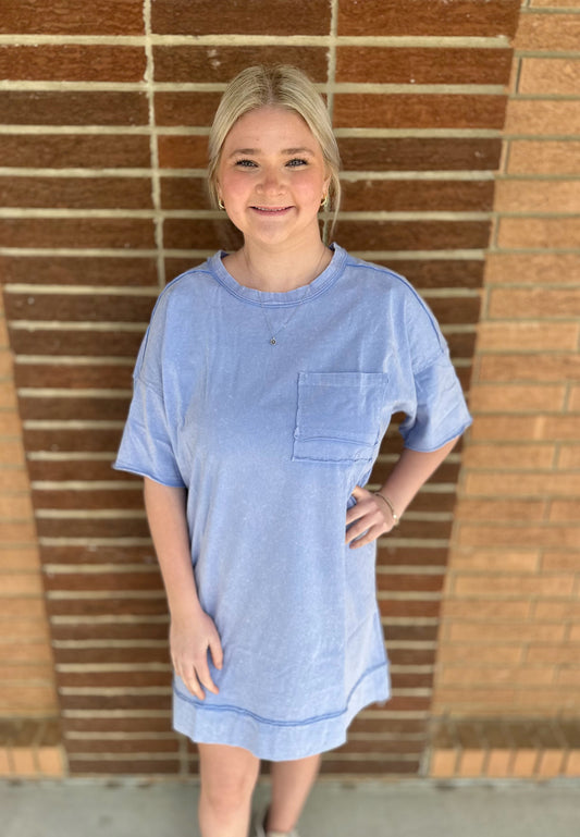 Mineral Washed Oversized Dress
