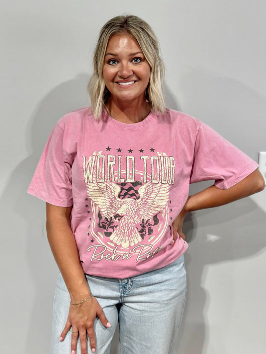 World Tour Rock N Roll Eagle Graphic Tee