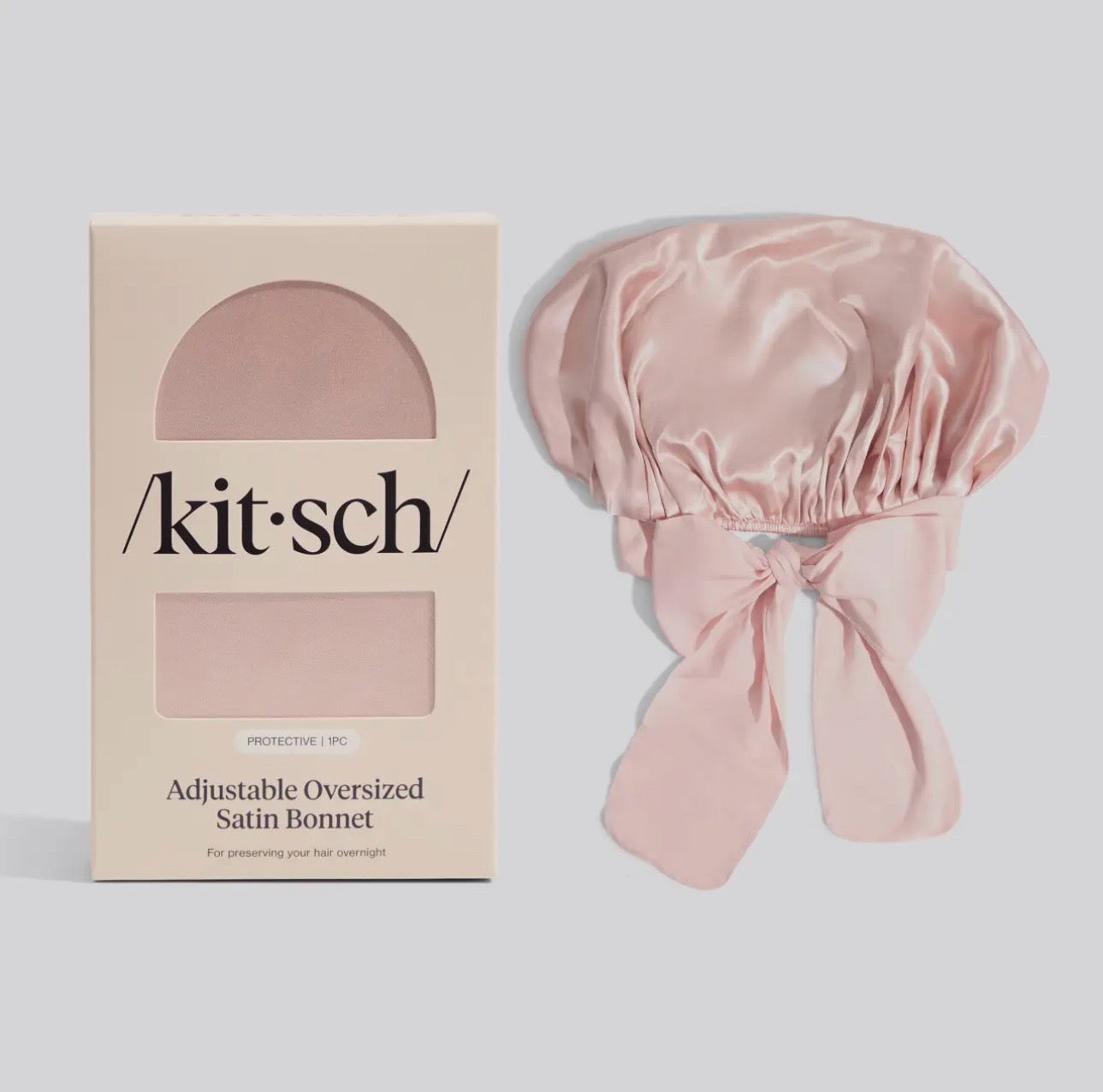 Adjustable Satin Bonnet- Blush