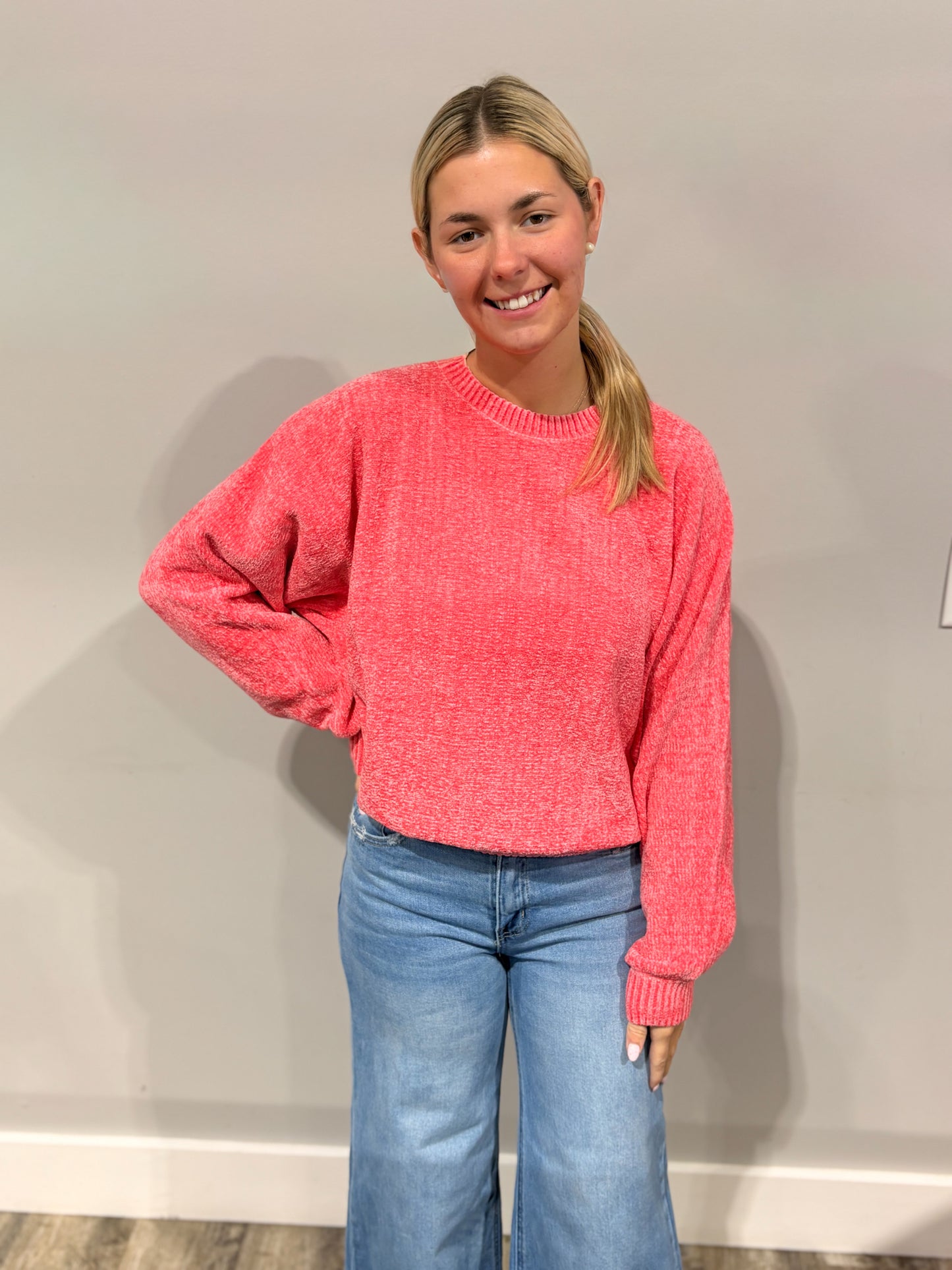 Textured Cropped Sweater