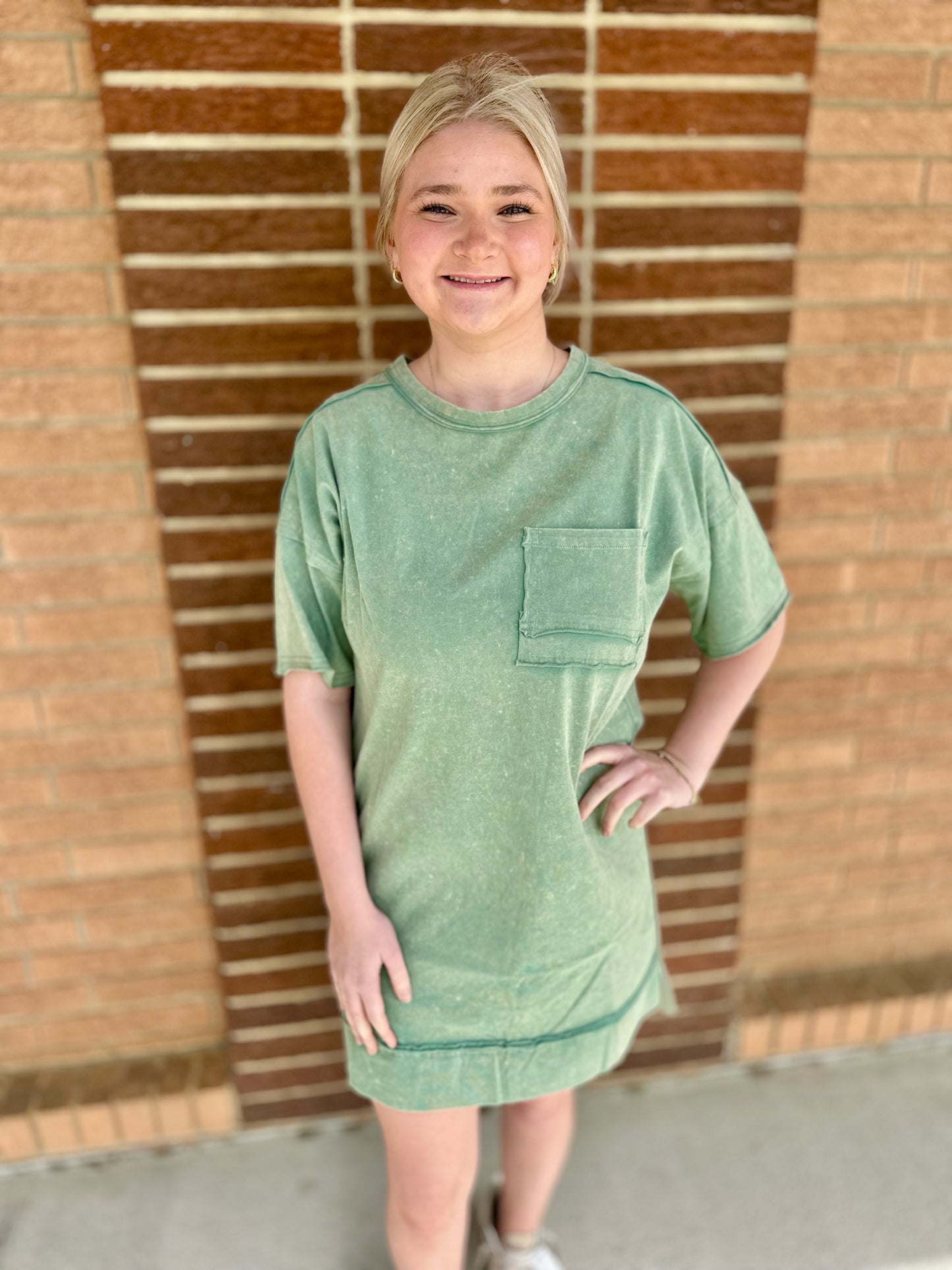 Mineral Washed Oversized Dress