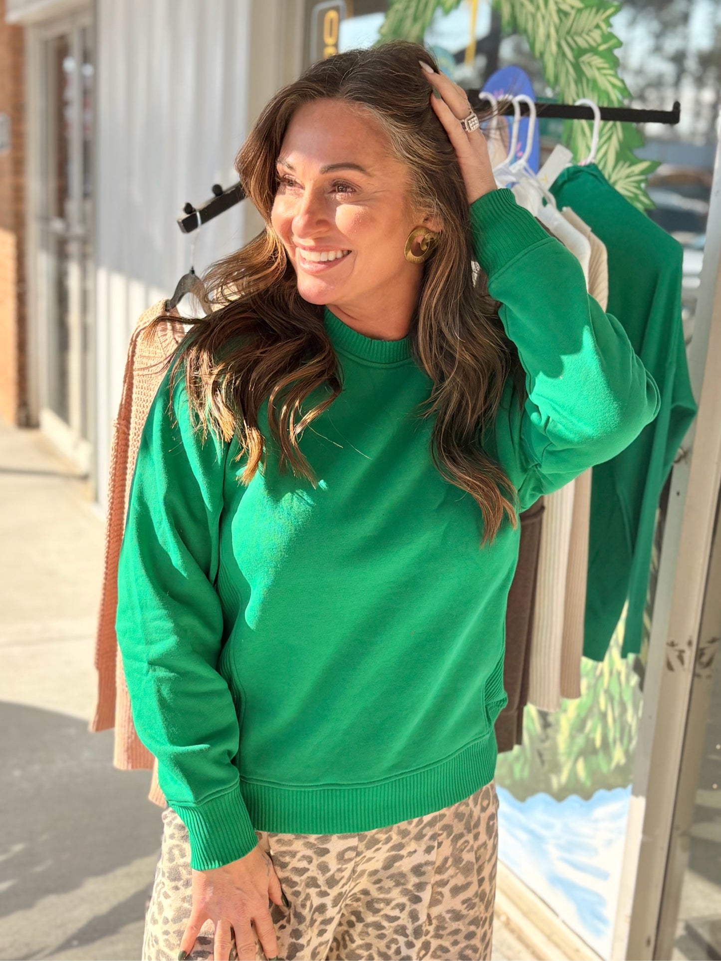 Ribbed Side Sweatshirt