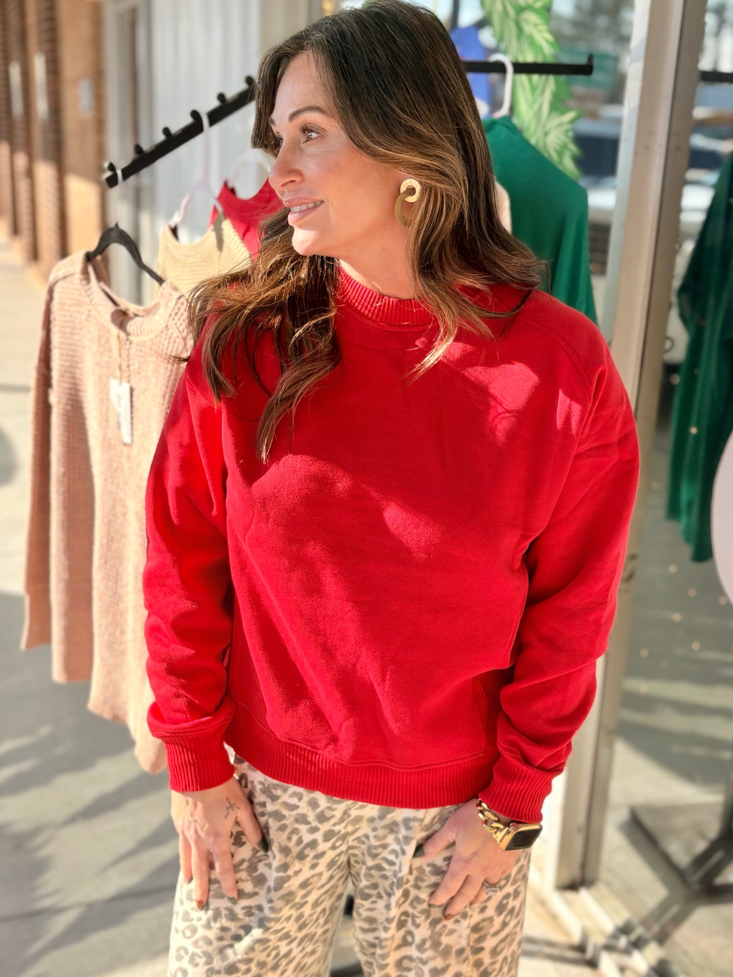 Ribbed Side Sweatshirt