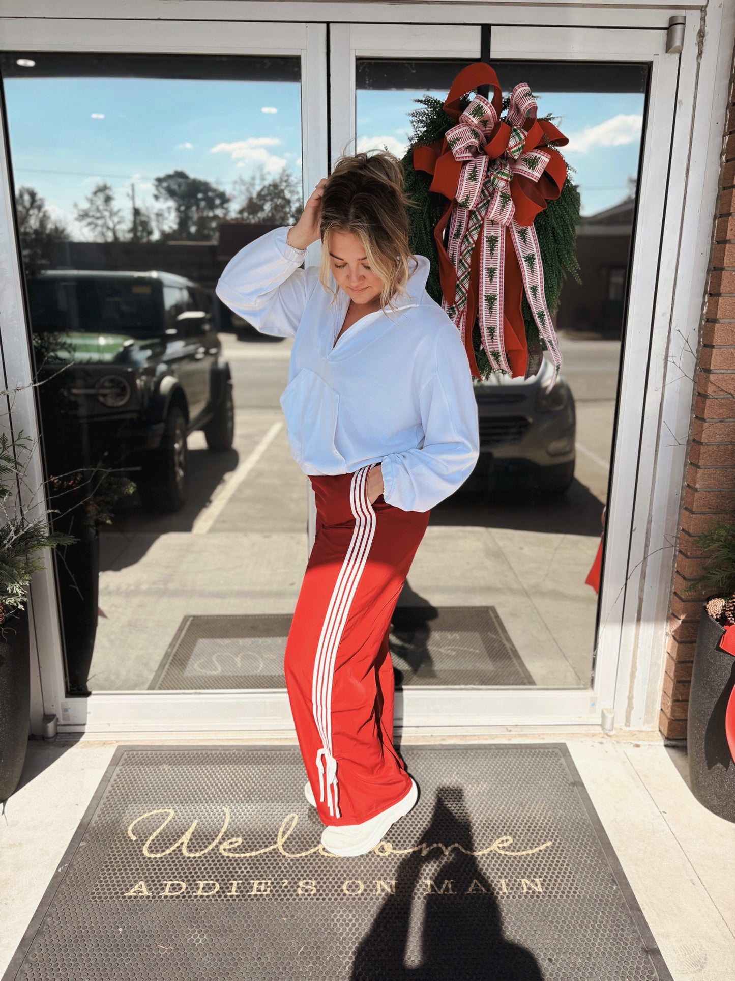 Side Ribbon Detail Jersey Pants