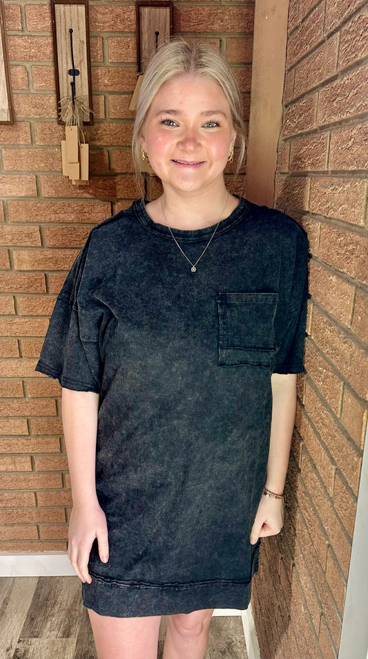 Mineral Washed Oversized Dress