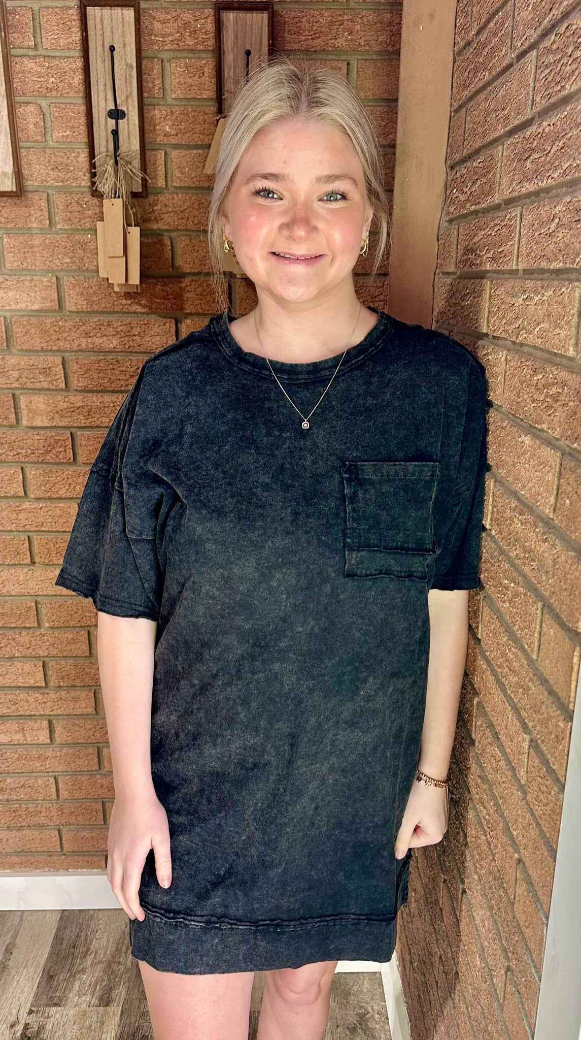 Mineral Washed Oversized Dress